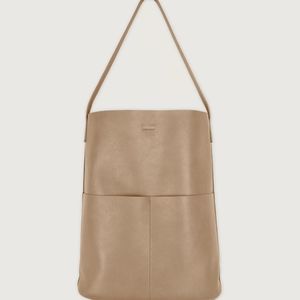 OAK + FORT NWT vegan leather shoulder tote BAG in LATTE netural beige SOFT
